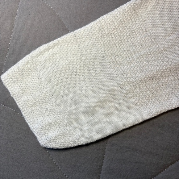 Cynthia Rowley Linen Open Front Cardigan Sweater White - Picture 6 of 8